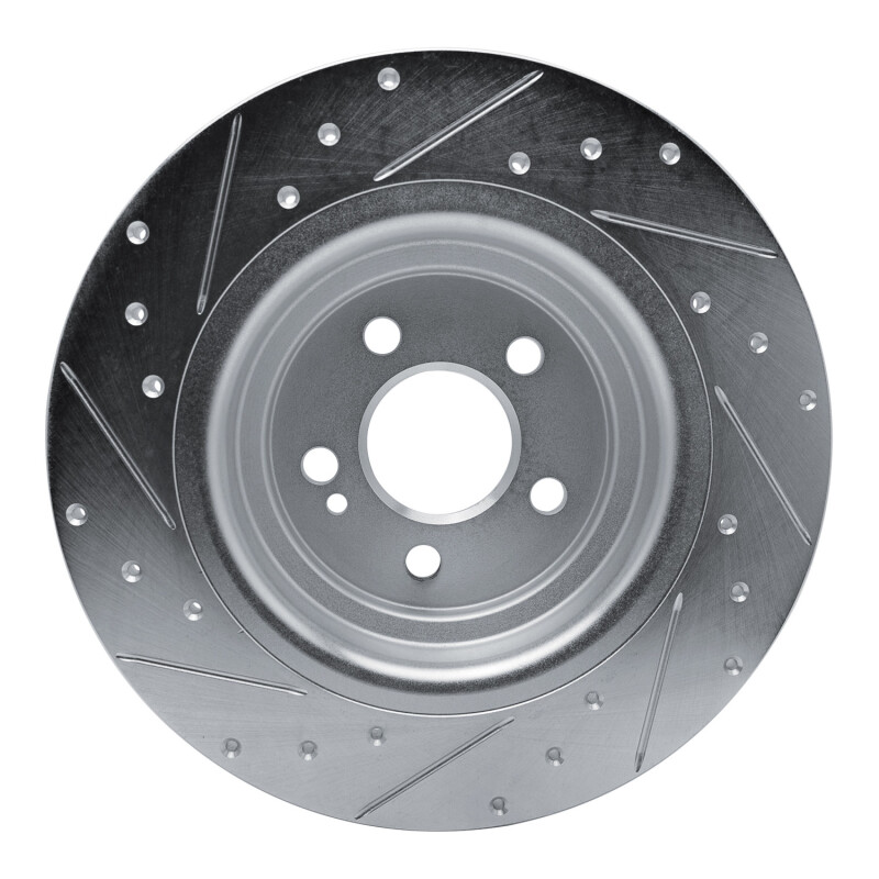 Mercedes-Benz GLE350 Brake Rotor (1) - Rear Right - R1 Concepts - Drilled & Slotted - Silver - `20-`25